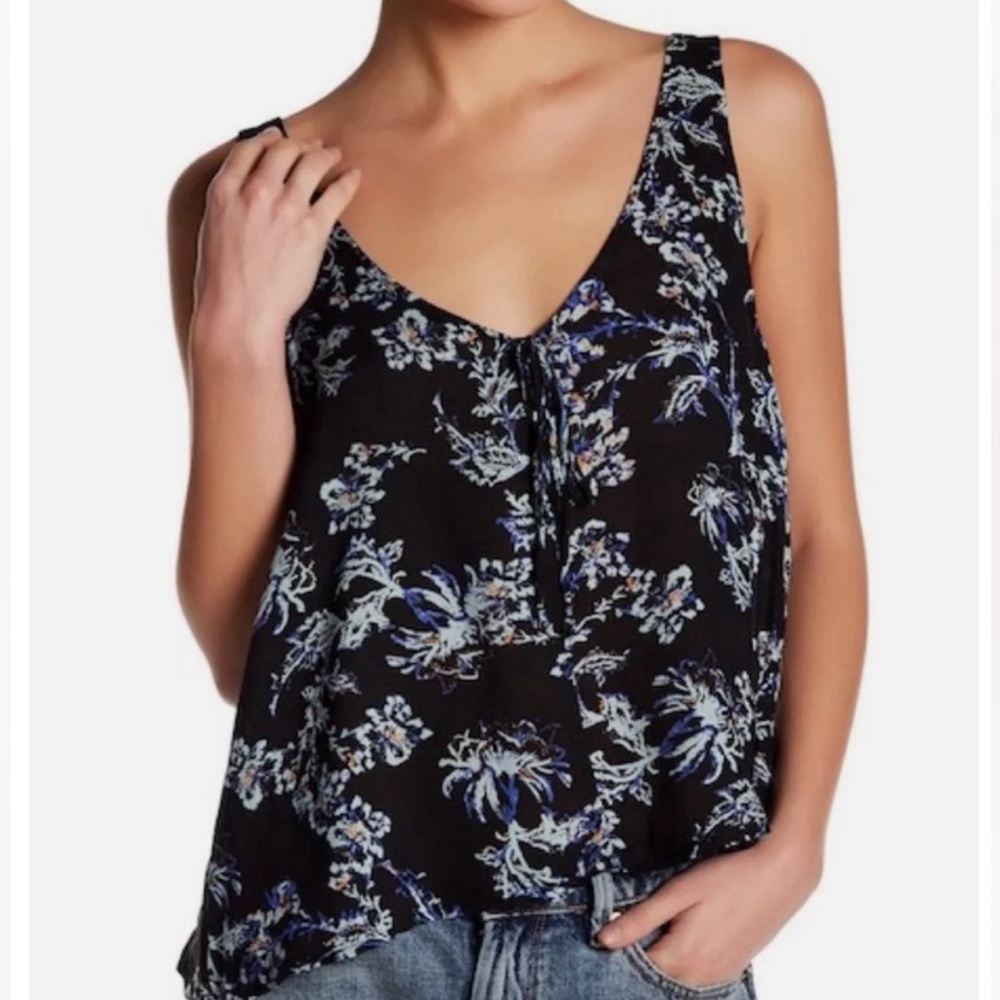 Free People Intimately Sleeveless Reversible Deep V Floral Boho Tank Top